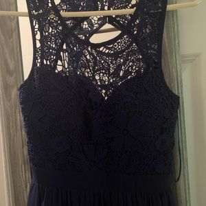 Navy blue floor length dress